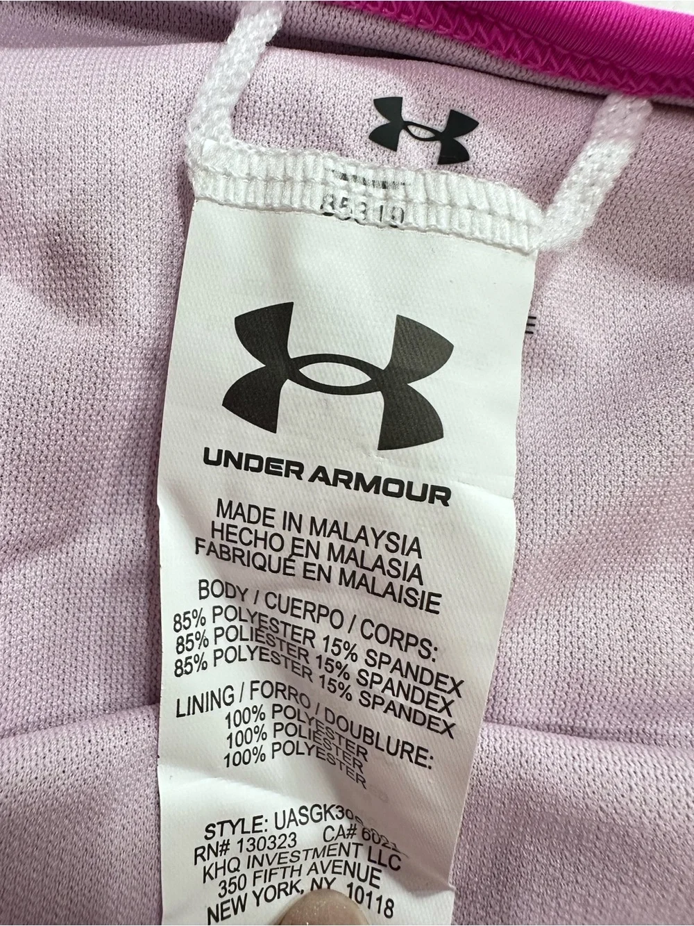 Girl’s Under Armour Black Two-Piece Swim Set with Neon Trim